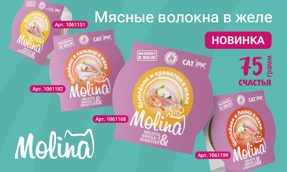 Новинка: Волокна в желе для кошек Molina😻 Новинка: Волокна в желе для кошек Molina😻