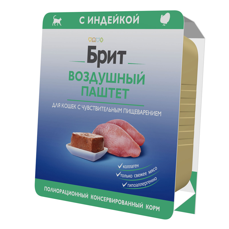 Brit Premium Воздушный паштет для кошек с чувствительным пищеварением с индейкой Sensitive, 100 г 4