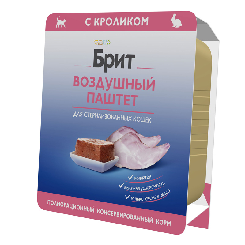Brit Premium Воздушный паштет для стерилизованных кошек с кроликом Sterilised, 100 г 4