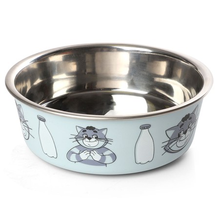 Triol СОЮЗМУЛЬТФИЛЬМ Миска для животных металлическая на резинке "Молочное лакомство", 0.4л