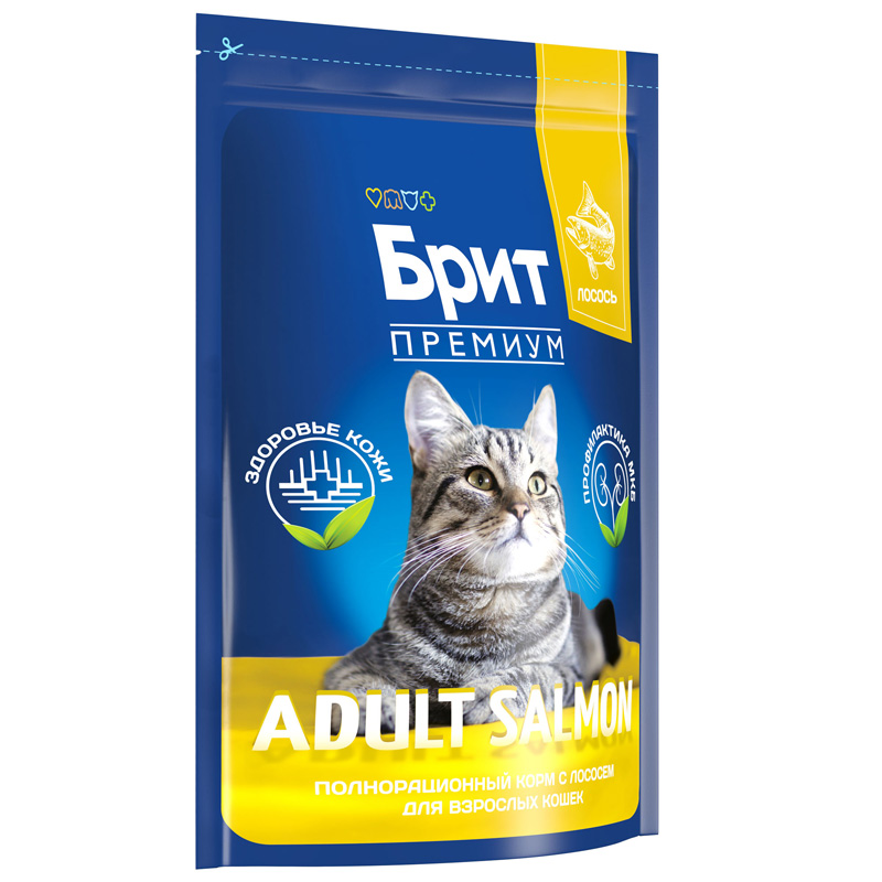 Brit Premium Корм сухой для взрослых кошек с лососем Cat Adult Salmon, 2 кг 3