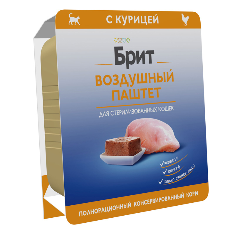 Brit Premium Воздушный паштет для стерилизованных кошек с курицей Sterilised, 100 г 3