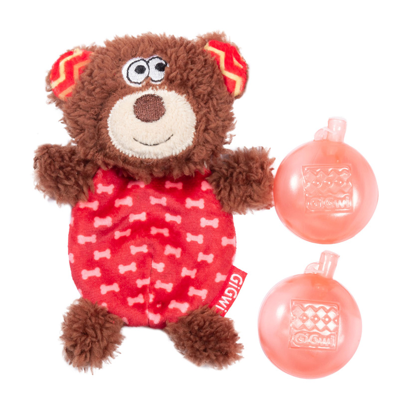 Gigwi Игрушка для собак Мишка со сменными пищалками 13см, серия PLUSH FRIENDZ 1