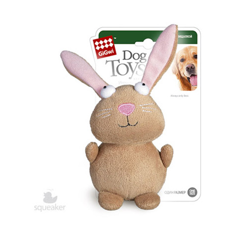 Gigwi Игрушка для собак Кролик с пищалкой 16см, серия PLUSH FRIENDZ 1
