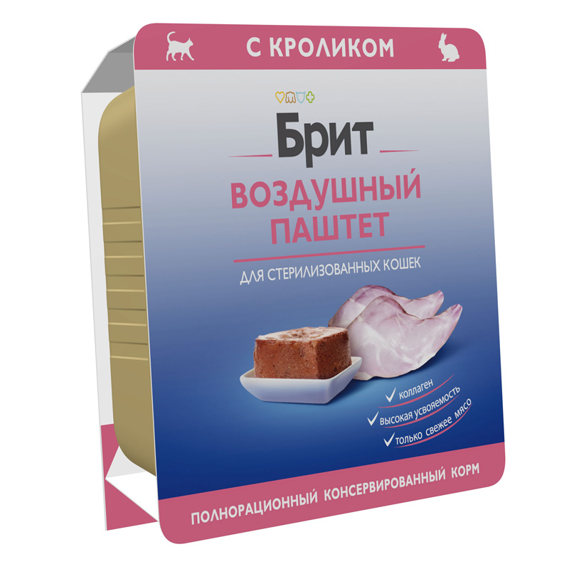 Brit Premium Воздушный паштет для стерилизованных кошек с кроликом Sterilised, 100 г 3