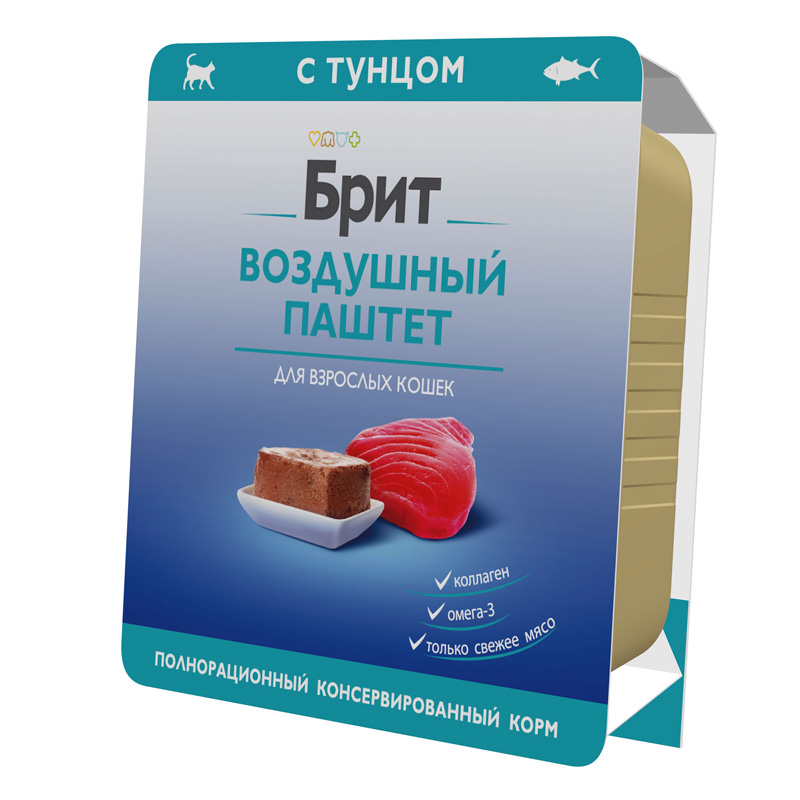 Brit Premium Воздушный паштет для взрослых кошек с тунцом Adult, 100 г 4