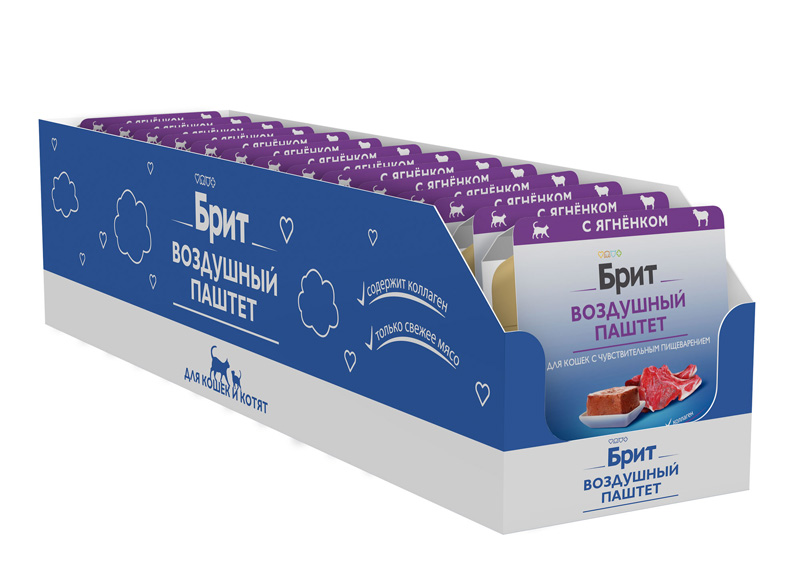 Brit Premium Воздушный паштет для кошек с чувствительным пищеварением с ягнёнком Sensitive, 100 г 7