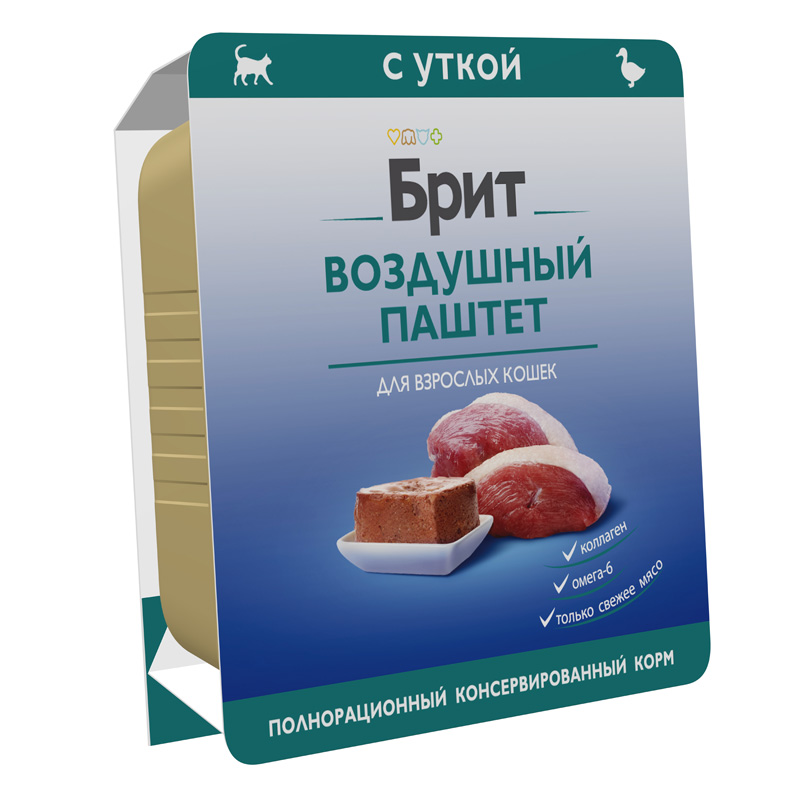 Brit Premium Воздушный паштет для взрослых кошек с уткой Adult, 100 г 3