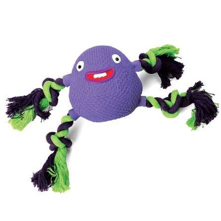 Triol Игрушка для собак из латекса "Фиолетовый зубастик с веревками", 82/185мм, серия HORROR