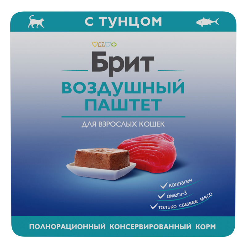 Brit Premium Воздушный паштет для взрослых кошек с тунцом Adult, 100 г 2