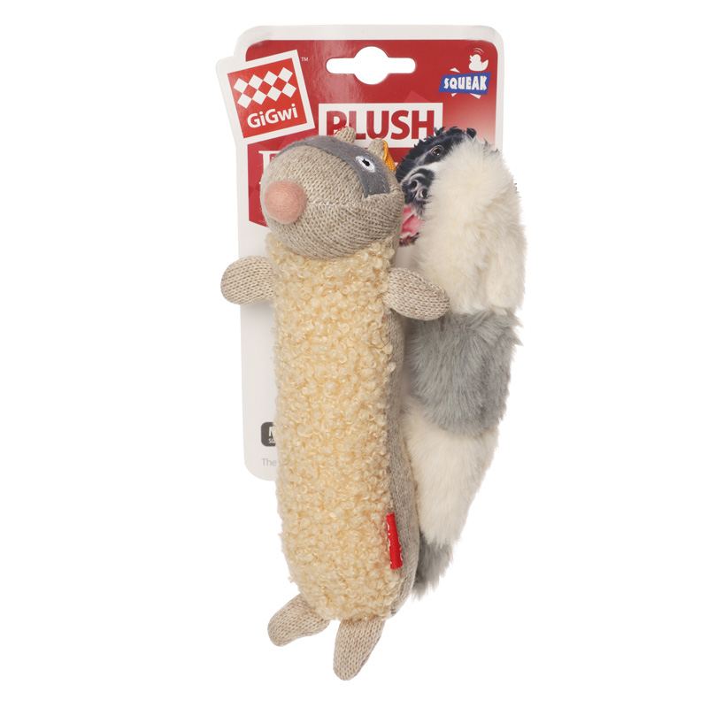 Gigwi Игрушка для собак Енот с пищалкой 17см, серия PLUSH FRIENDZ 3