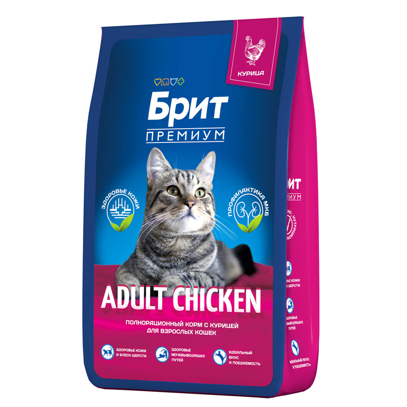 Brit Premium Корм сухой для взрослых кошек с курицей Cat Adult Chicken, 8 кг 4