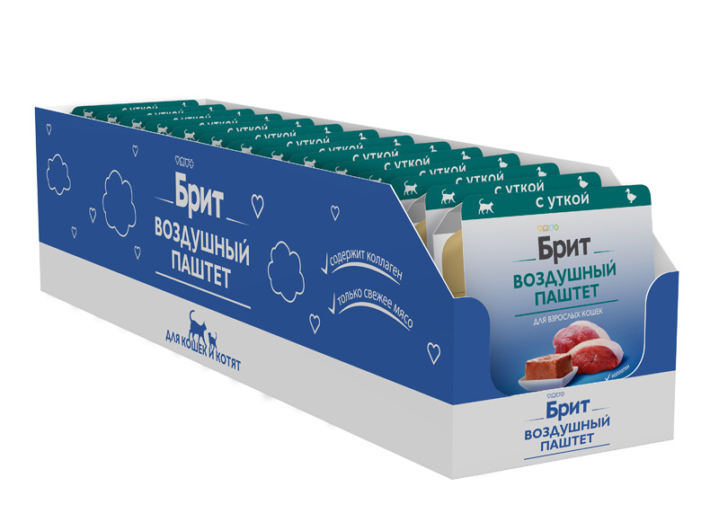 Brit Premium Воздушный паштет для взрослых кошек с уткой Adult, 100 г 6