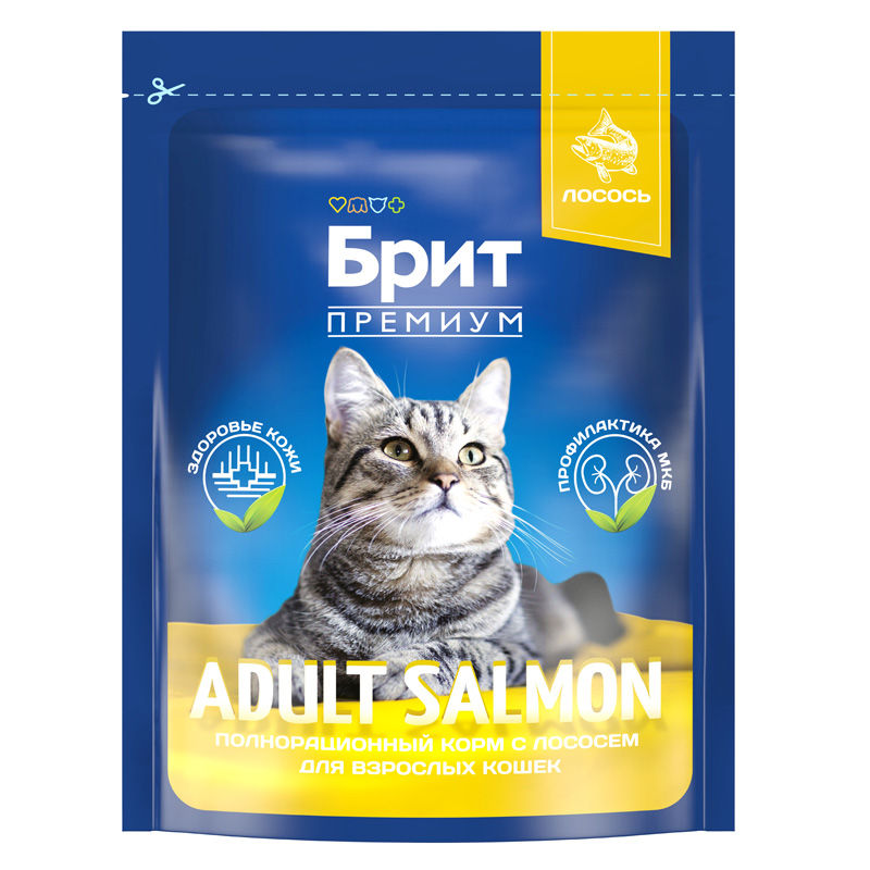 Brit Premium Корм сухой для взрослых кошек с лососем Cat Adult Salmon, 400 г 2