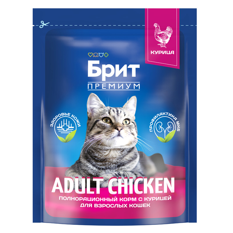 Brit Premium Корм сухой для взрослых кошек с курицей Cat Adult Chicken, 400 г 2