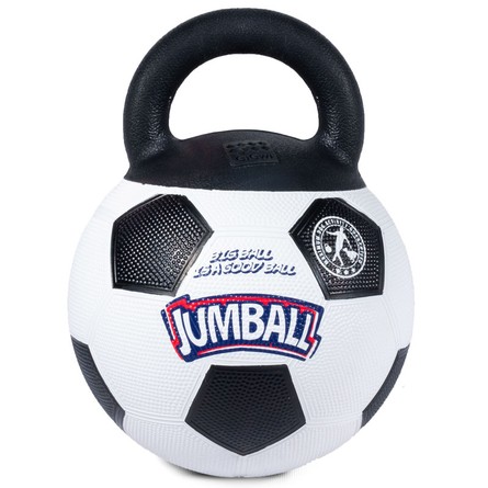 Gigwi Игрушка для собак Мяч футбольный c ручкой белый 26см, серия JUMBALL