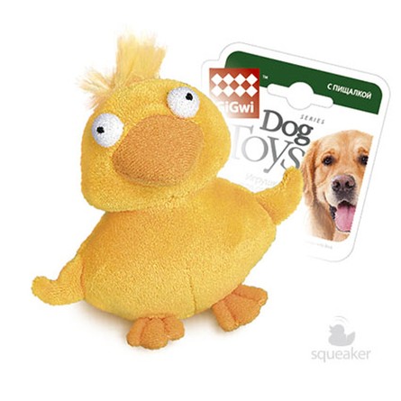 Gigwi Игрушка для собак Утка с пищалкой 11см, серия PLUSH FRIENDZ