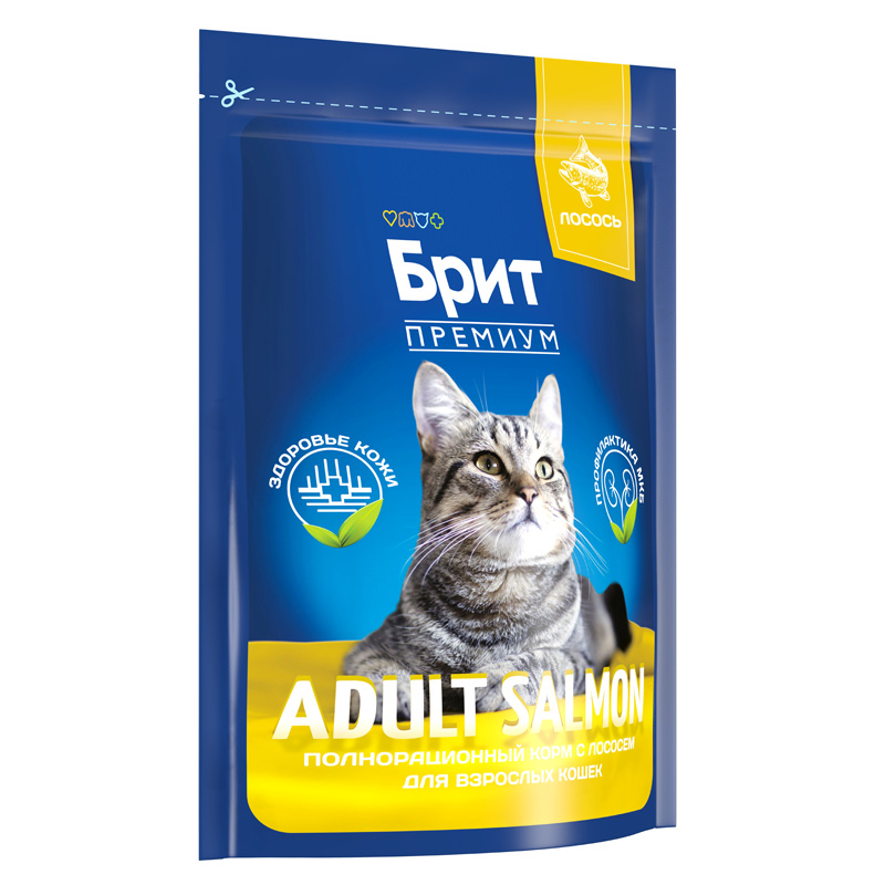 Brit Premium Корм сухой для взрослых кошек с лососем Cat Adult Salmon, 400 г 3