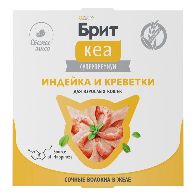 Брит Кеа Корм для взрослых кошек. Индейка и креветки в желе. Ламистер