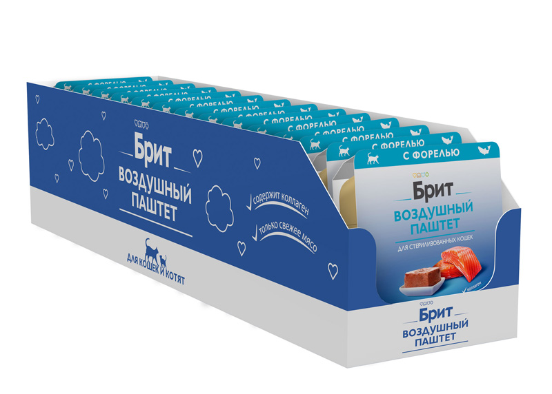 Brit Premium Воздушный паштет для стерилизованных кошек с форелью Sterilised, 100 г 8