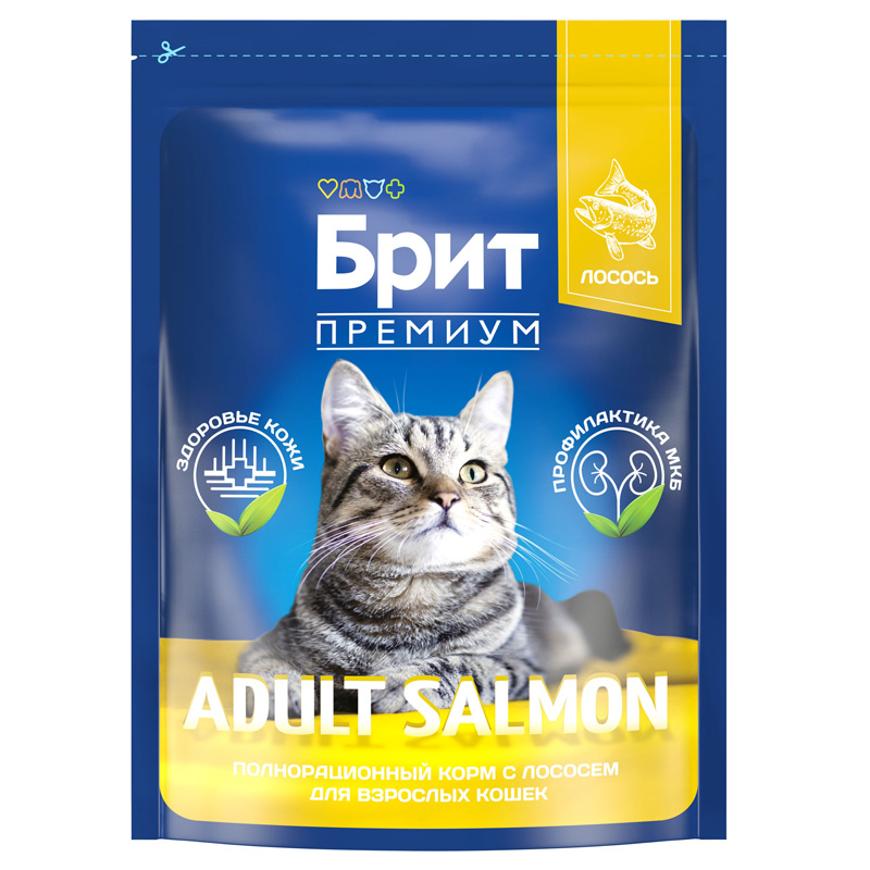 Brit Premium Корм сухой для взрослых кошек с лососем Cat Adult Salmon, 2 кг 2