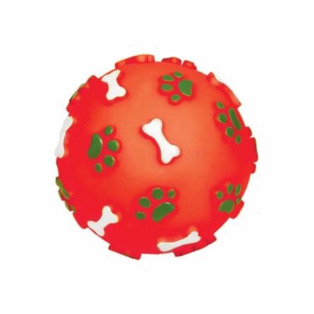 Triol Игрушка для собак из винила "Мяч с лапками и косточками", d80мм