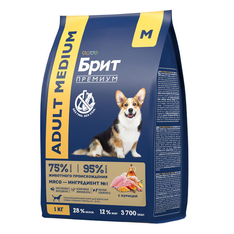 Brit Premium Корм сухой для взрослых собак средних пород с курицей Dog Adult Medium, 1 кг 4