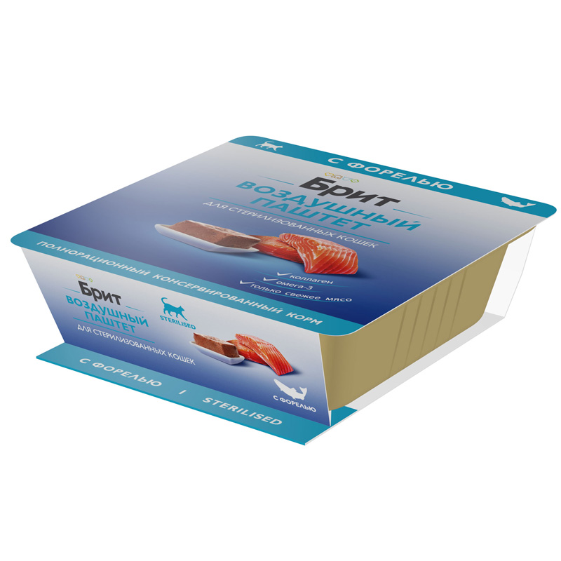Brit Premium Воздушный паштет для стерилизованных кошек с форелью Sterilised, 100 г 7