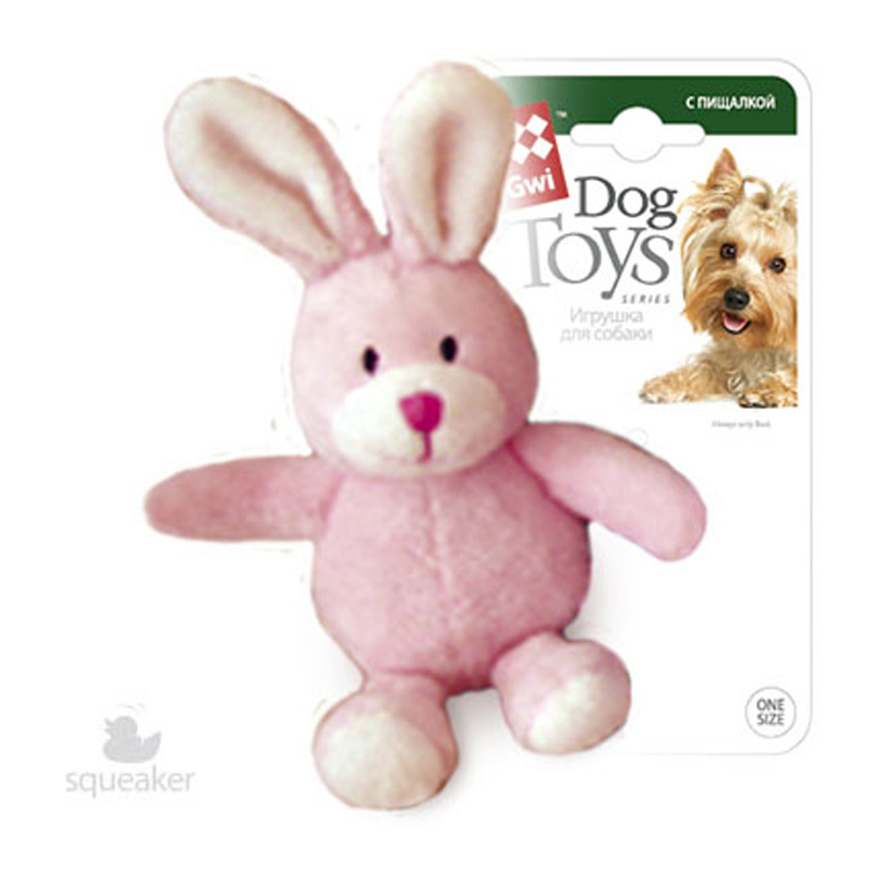 Gigwi Игрушка для собак Заяц с пищалкой 11см, серия PLUSH FRIENDZ 1