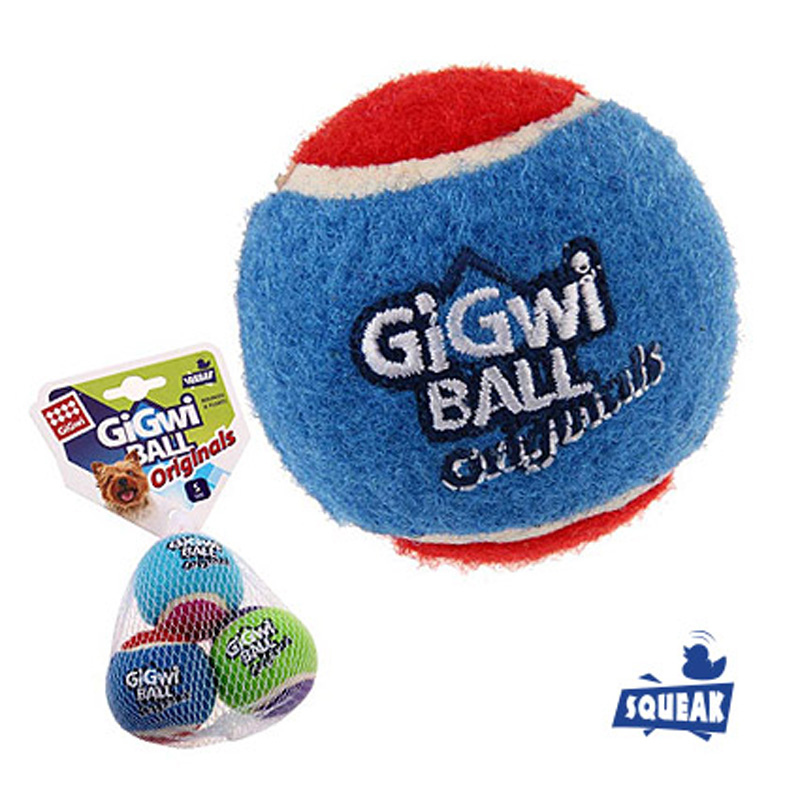 Gigwi Игрушка для собак Три мяча с пищалкой 4,8см, серия  BALL Originals 1