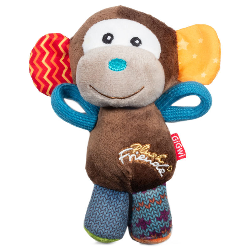 Gigwi Игрушка для собак Обезьянка с пищалкой 16см, серия PLUSH FRIENDZ 1