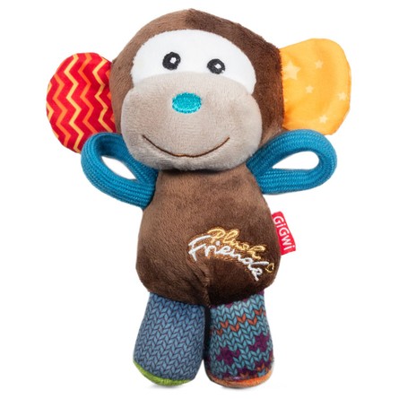 Gigwi Игрушка для собак Обезьянка с пищалкой 16см, серия PLUSH FRIENDZ