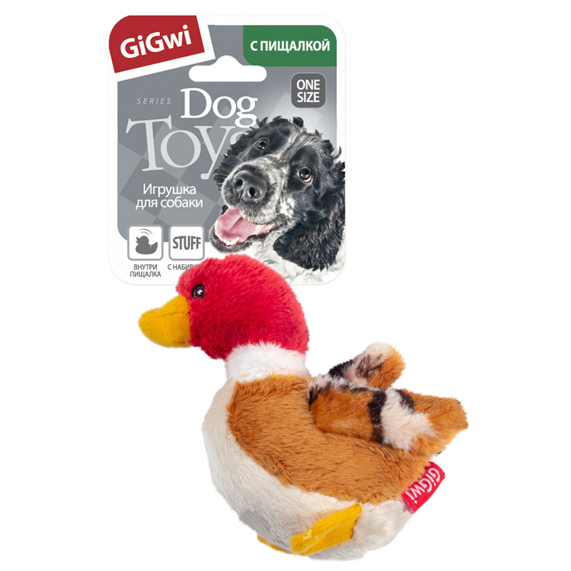 Gigwi Игрушка для собак Утка с пищалкой 11см, серия PLUSH FRIENDZ 3