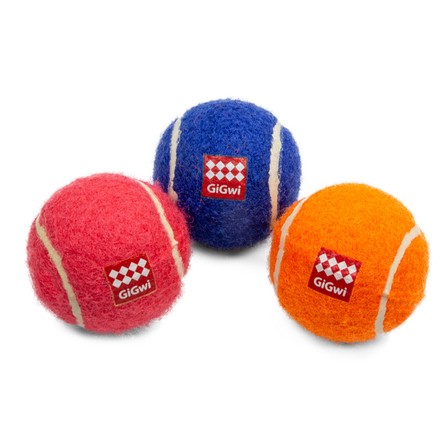 Gigwi Игрушка для собак Три мяча с пищалкой маленькие 4,8см, серия CATCH & FETCH
