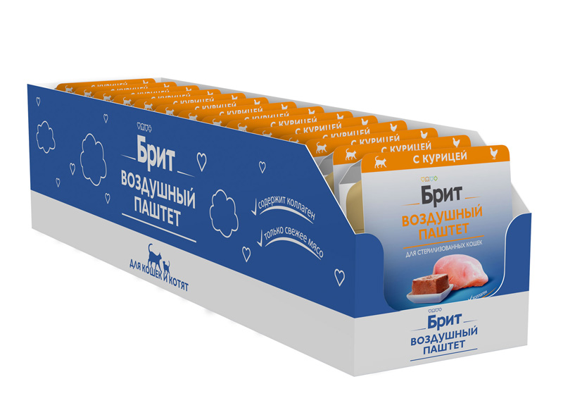 Brit Premium Воздушный паштет для стерилизованных кошек с курицей Sterilised, 100 г 7
