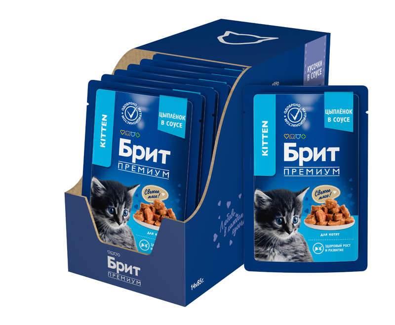 Brit Premium Пауч для котят с курицей в соусе, 85 г 5