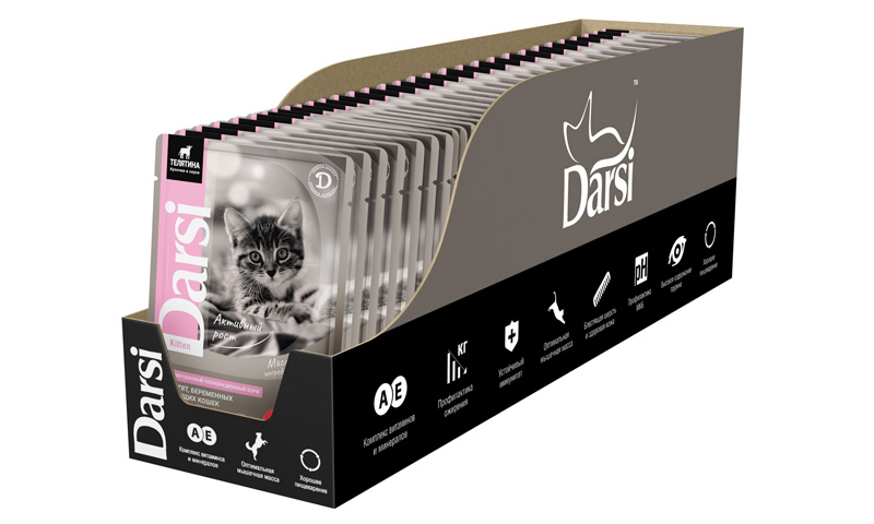 Darsi Паучи для котят с телятиной, 85 г 4