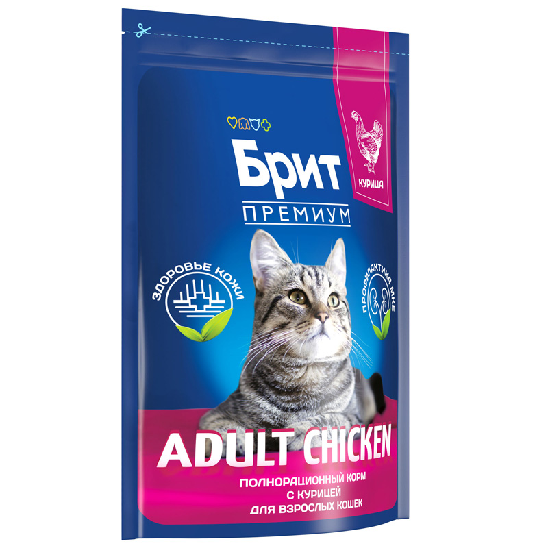 Brit Premium Корм сухой для взрослых кошек с курицей Cat Adult Chicken, 2 кг 3