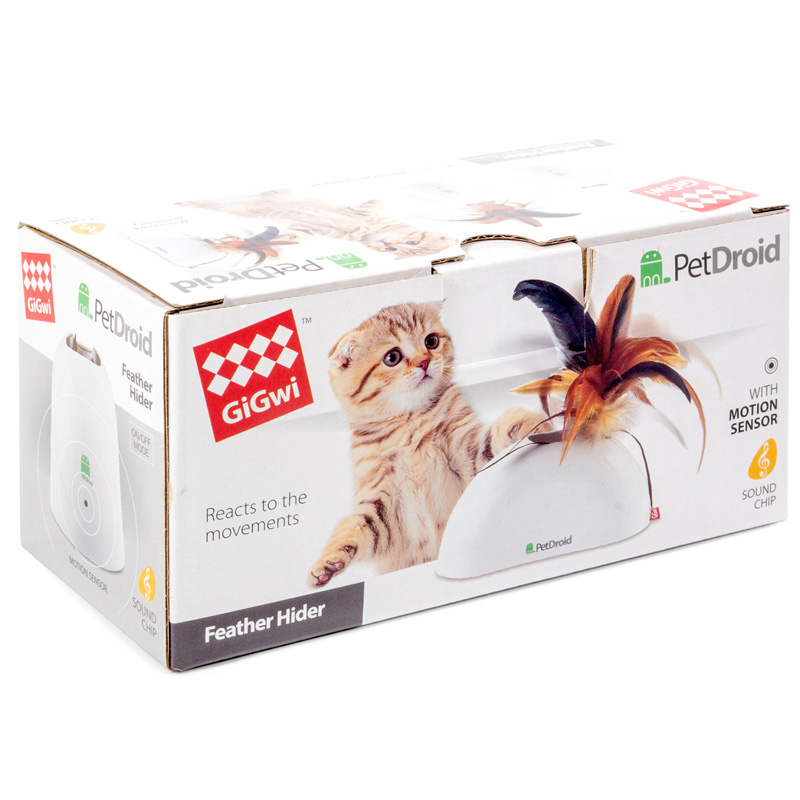Gigwi Игрушка для кошек интерактивная Физер Хайдер со звуковым чипом 15см, серия PETDROID 4 Gigwi Игрушка для кошек интерактивная Физер Хайдер со звуковым чипом 15см, серия PETDROID 4