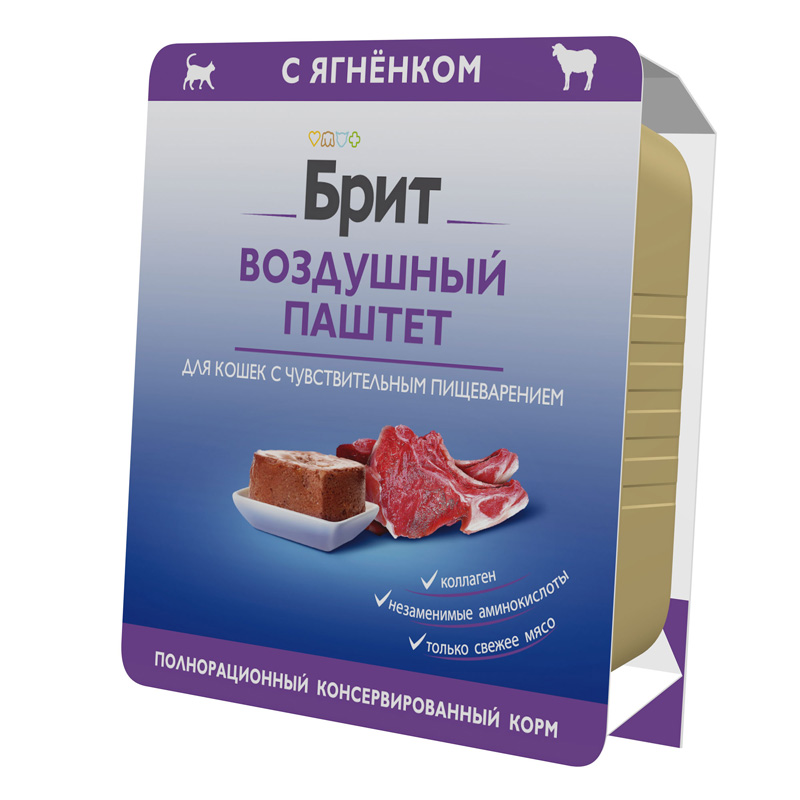 Brit Premium Воздушный паштет для кошек с чувствительным пищеварением с ягнёнком Sensitive, 100 г 4