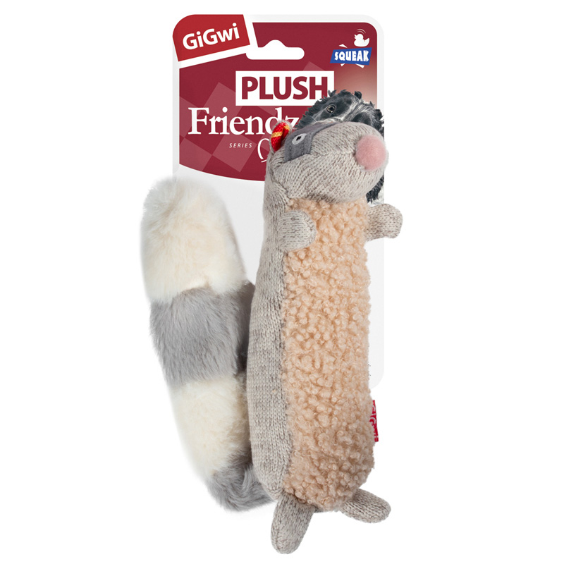 Gigwi Игрушка для собак Енот с пищалкой 17см, серия PLUSH FRIENDZ 5