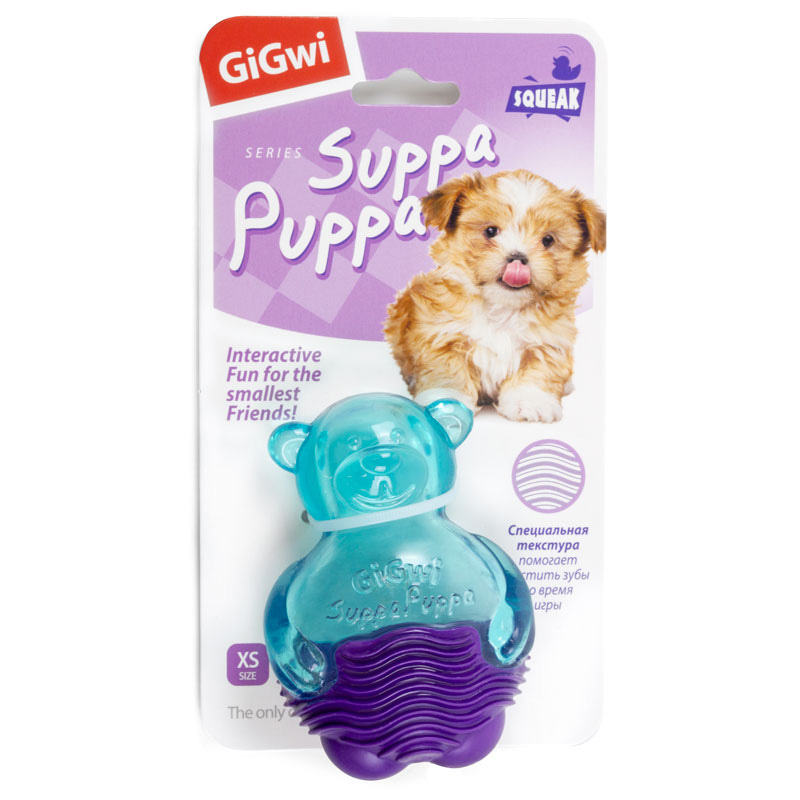 Gigwi Игрушка для маленьких собак Мишка с пищалкой 9см, серия SUPPA PUPPA 3